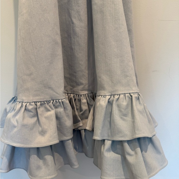 Likely Gray Ruched Ruffled Midi Dress - Picture 2 of 5